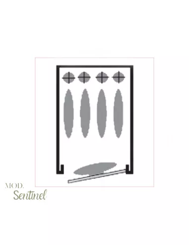 CASSAFORTE INFAC SENTINEL SD5 disposizione fucili