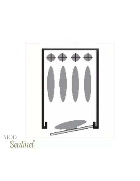 CASSAFORTE INFAC SENTINEL SD5 disposizione fucili