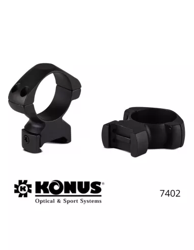 Низкие монтажные кольца Konus – Ø1″ - 25,4 мм - для планок Пикатинни и Вивера