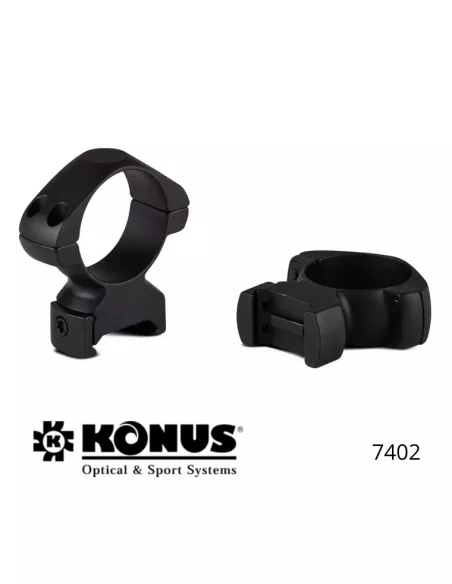 Низкие монтажные кольца Konus – Ø1″ - 25,4 мм - для планок Пикатинни и Вивера