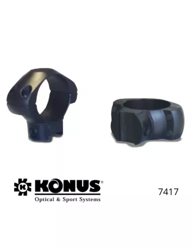 Anelli di montaggio bassi Konus – Ø1″ – 25.4MM - slitte Calibro 22. e Airguns