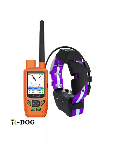 TR-dog® Houndmate 100/R50 Collare GPS viola + Palmare Arancione