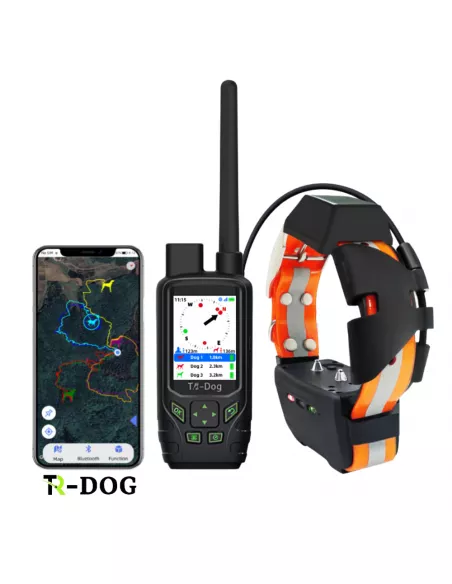 TR-dog® Houndmate 100/R50 Collare GPS arancione + Palmare Nero + cellulare