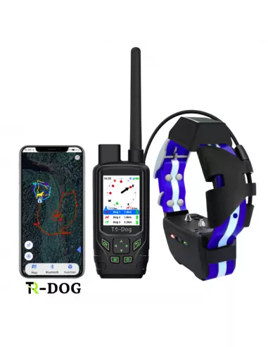 TR-dog® Houndmate 100/R50 Collare GPS Blu + Palmare Nero + cellulare