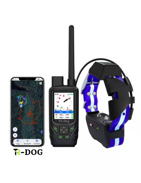 TR-dog® Houndmate 100/R50 Collare GPS Blu + Palmare Nero + cellulare