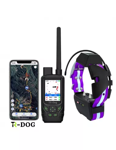 TR-dog® Houndmate 100/R50 Collare GPS viola + Palmare Nero + cellulare