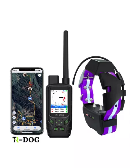 TR-dog® Houndmate 100/R50 Collare GPS viola + Palmare Nero + cellulare