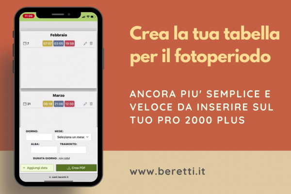 Fotoperiodo personalizzato? Crea la tua tabella
